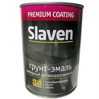 Грунт-эмаль 3в1 Slaven быстросохнущий антикоррозионный серый 1,1 кг, 14шт/уп