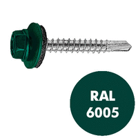 Саморез кровельный цинк. 4,8х29 зеленый RAL-6005 (250шт/уп, 8уп/кор)