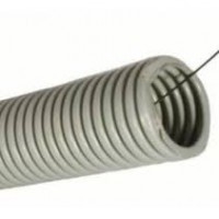 Труба гофрированная ПВХ 16 мм с протяжкой серая (100м) (Т-Plast)